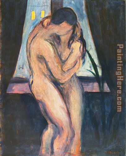 the kiss painting - Edvard Munch the kiss art painting